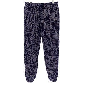 VFiles navy all over print sweats lounge pants Size Large